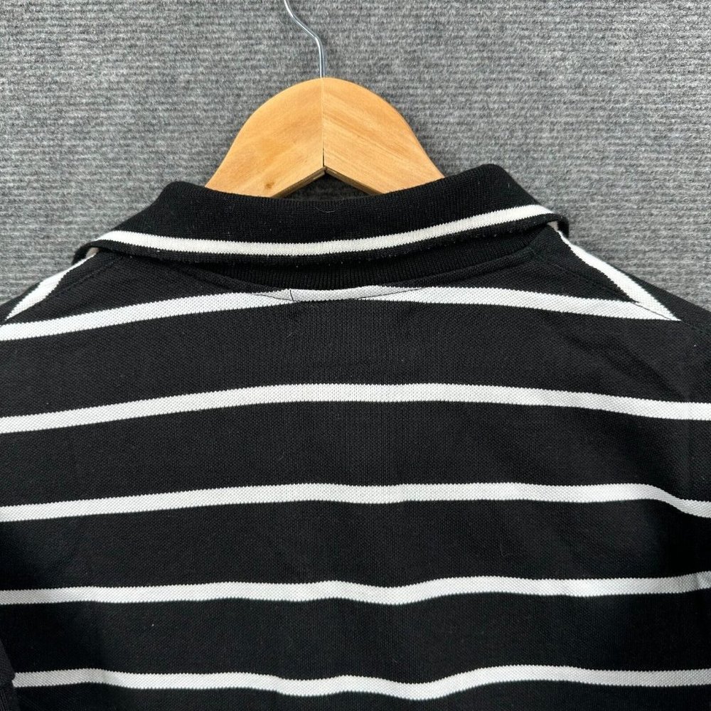 Abercrombie & Fitch Shirt Mens Medium Black White Striped Casual Polo Designer - Picture 10 of 14